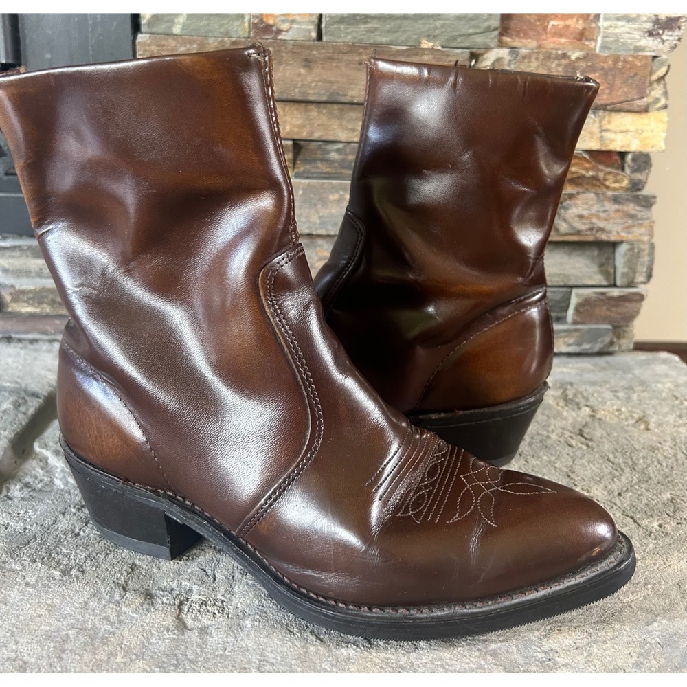 Durango Brown Leather Western Short Cowboy Boots 8 EE
